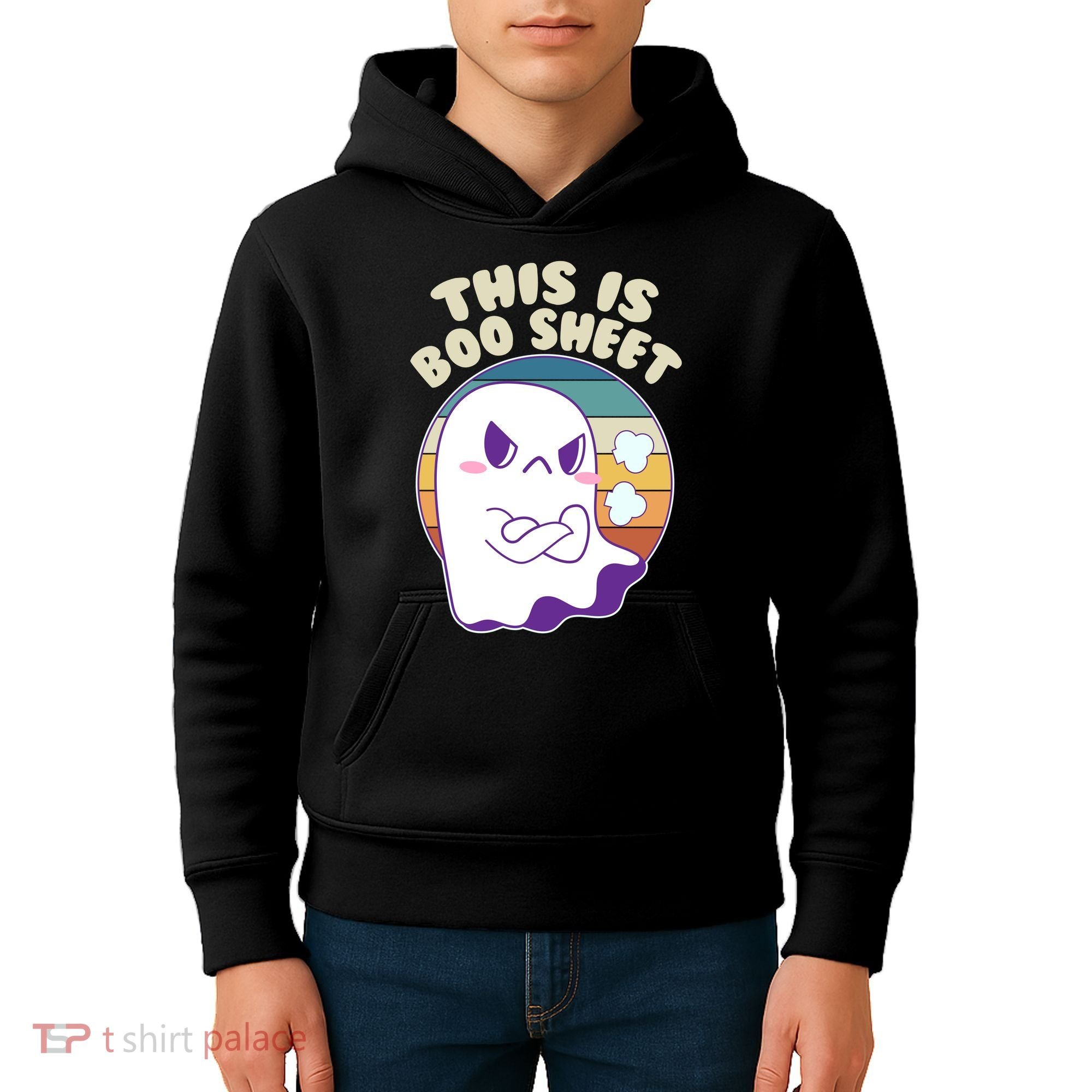 Funny Halloween This Is Boo Sheet Cute Ghost Kids Hoodie