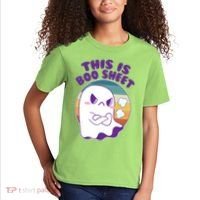 Funny Halloween This Is Boo Sheet Cute Ghost Kids T-Shirt thumb 2