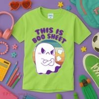 Funny Halloween This Is Boo Sheet Cute Ghost Kids T-Shirt thumb 3