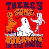 Funny Halloween Theres Some Horrors In The House Santa Hat thumb 1