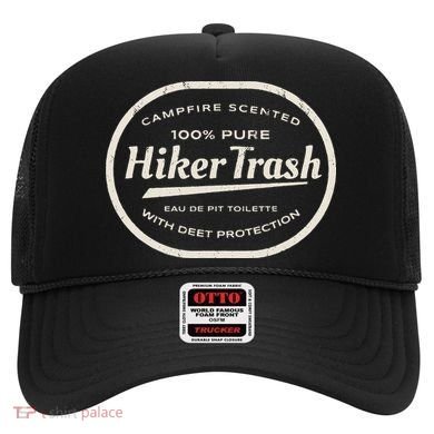 Funny Hiker Trash Logo Design For Long Distance Backpackers Hat