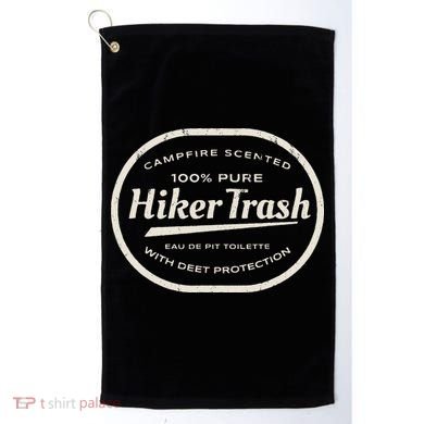 Funny Hiker Trash Logo Design For Long Distance Backpackers Golf Towel