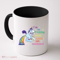 Fabulous Happy Unicorn Farting Rainbow Gift Coffee Mug thumb 0