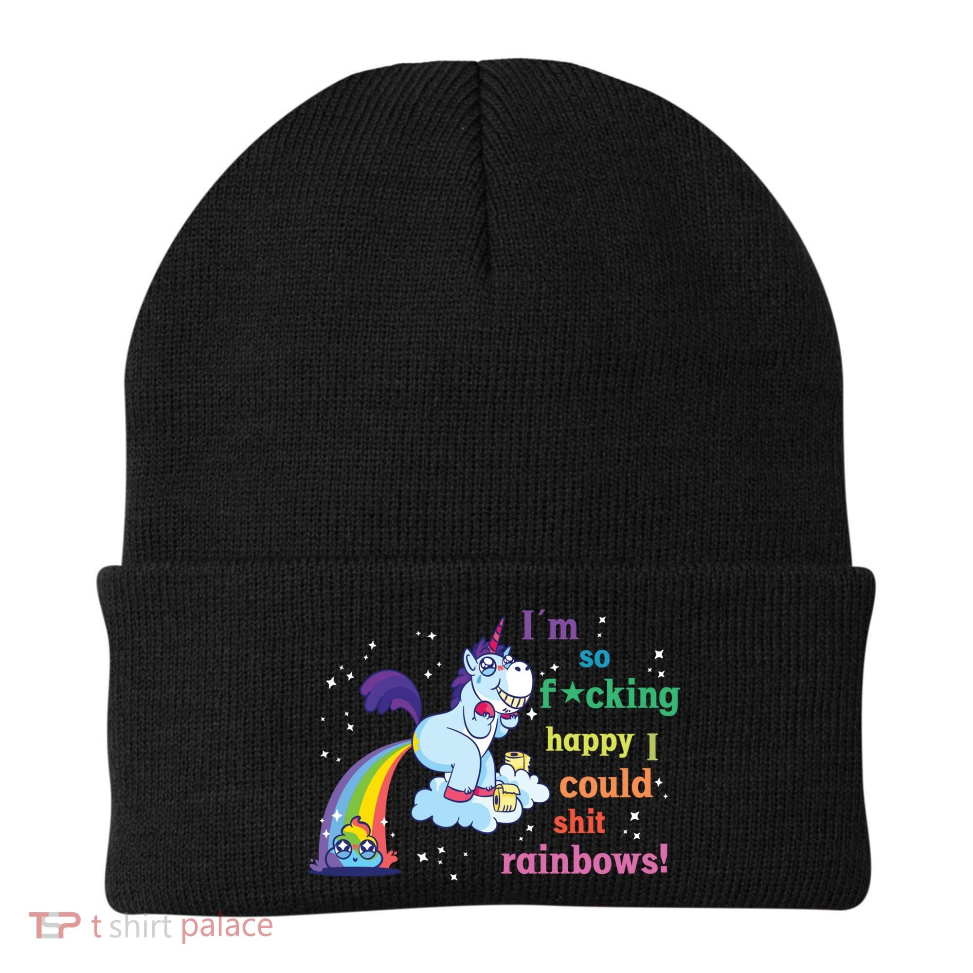 Fabulous Happy Unicorn Farting Rainbow Gift Beanie