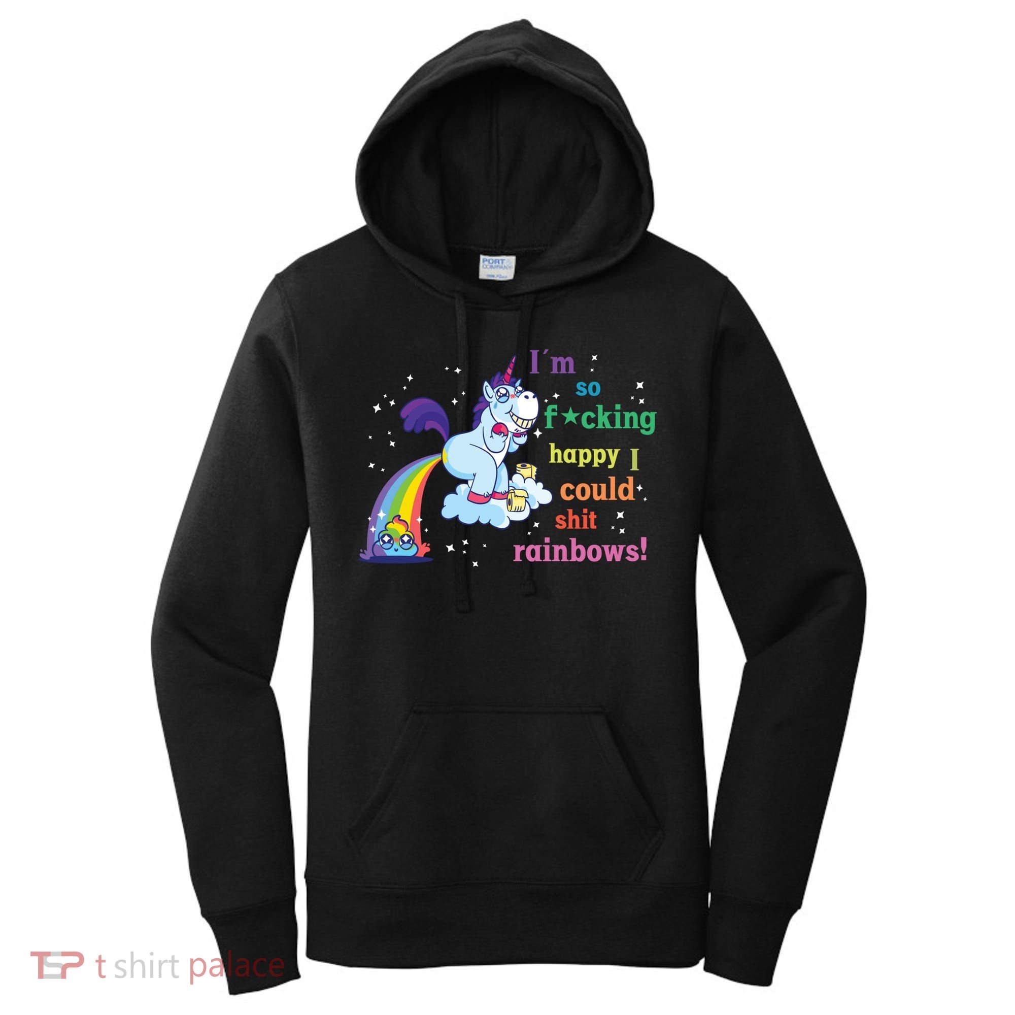 Fabulous Happy Unicorn Farting Rainbow Gift Women's Hoodie