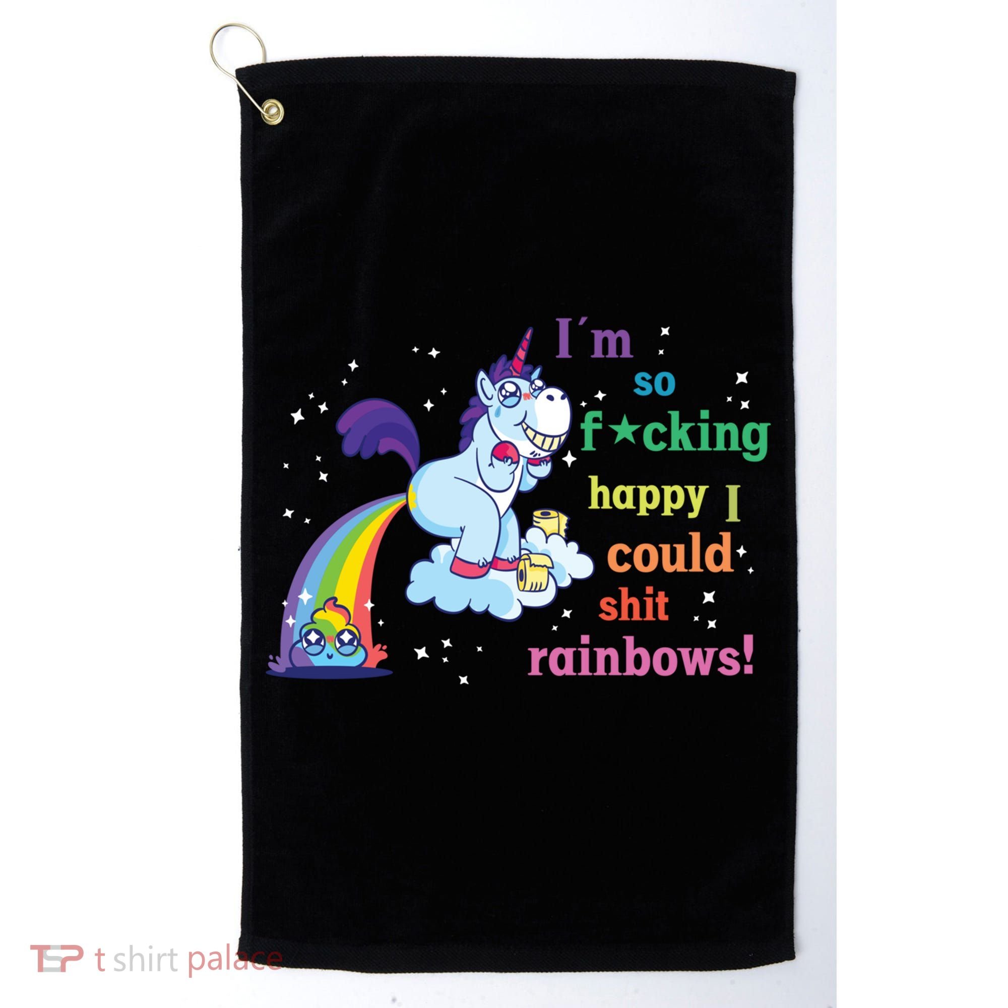 Fabulous Happy Unicorn Farting Rainbow Gift Golf Towel