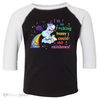 Fabulous Happy Unicorn Farting Rainbow Gift Toddler Fine Jersey T-Shirt thumb 0