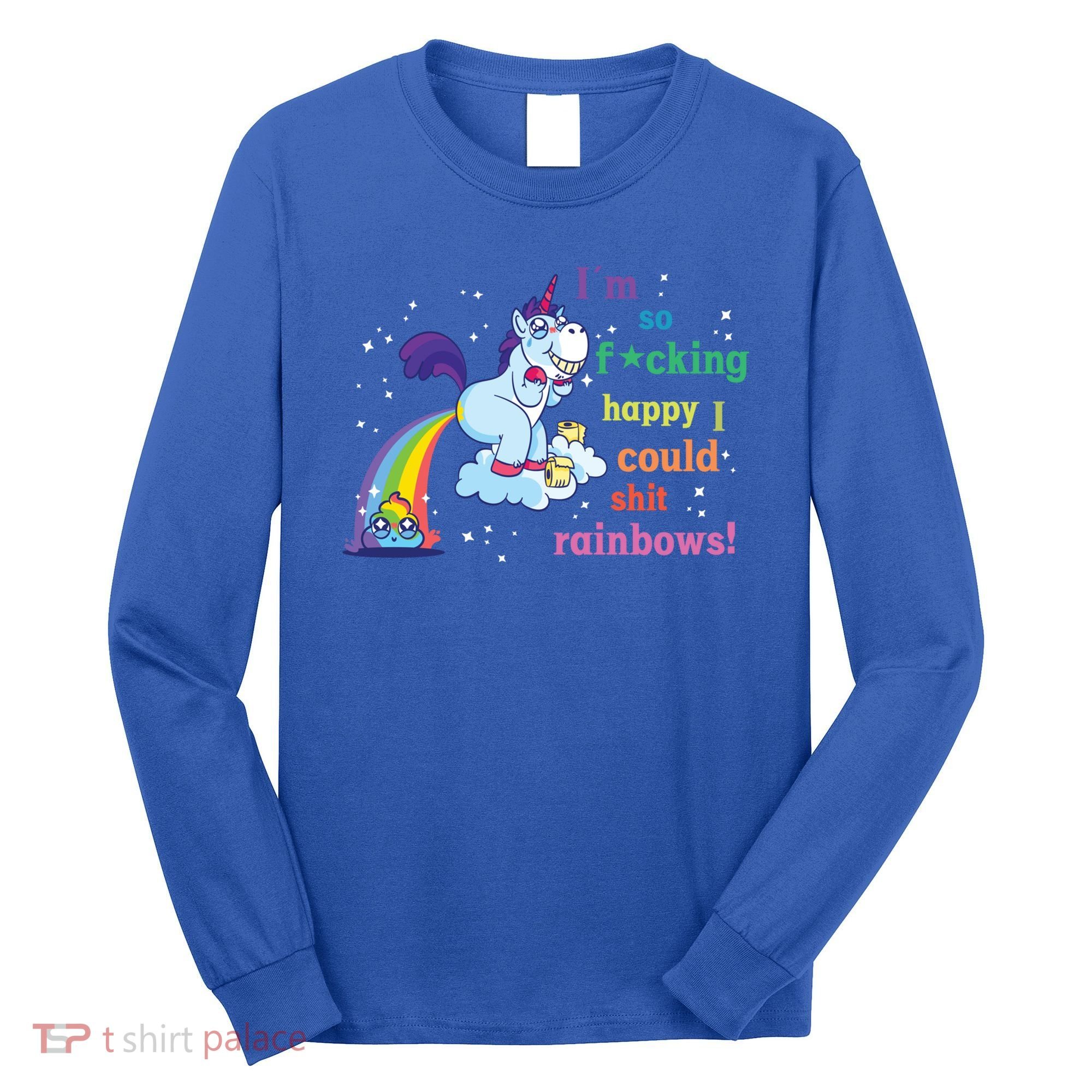 Fabulous Happy Unicorn Farting Rainbow Gift Long Sleeve Shirt