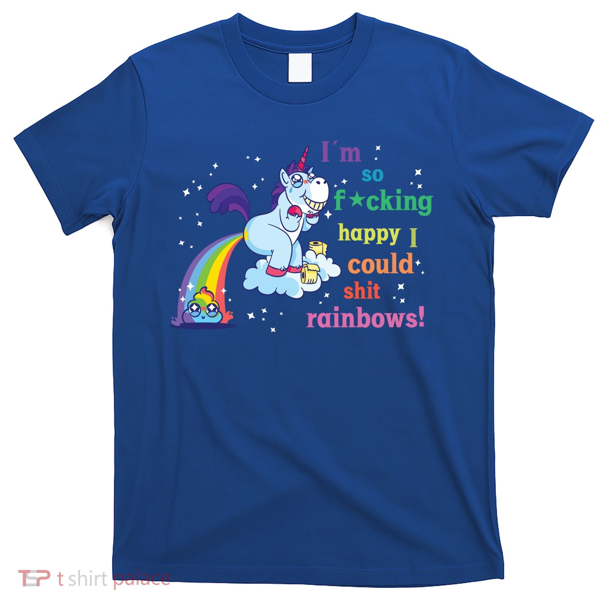 Fabulous Happy Unicorn Farting Rainbow Gift T-Shirt