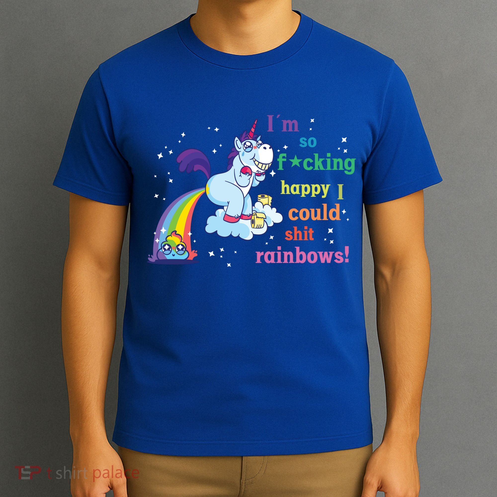 Fabulous Happy Unicorn Farting Rainbow Gift T-Shirt