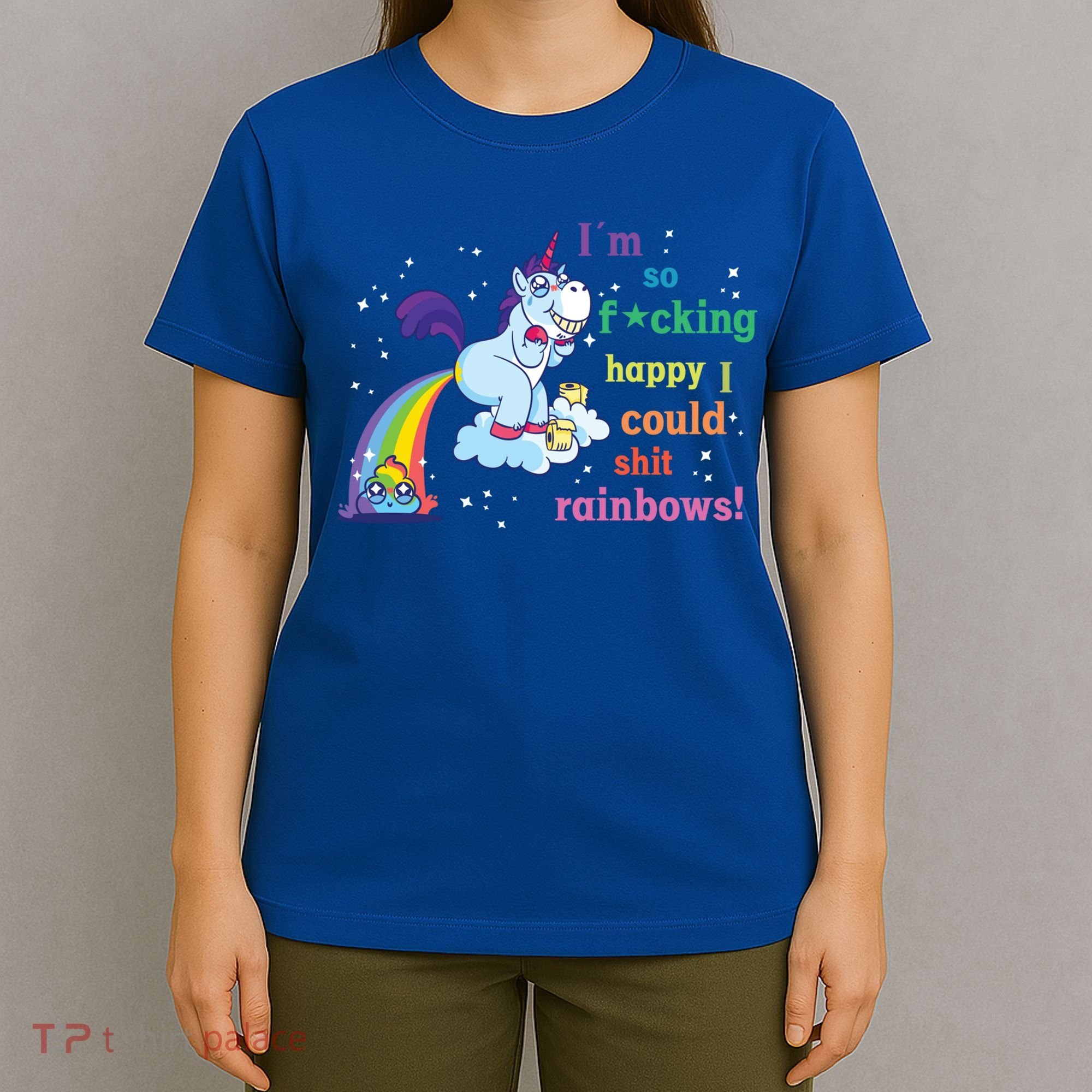 Fabulous Happy Unicorn Farting Rainbow Gift T-Shirt