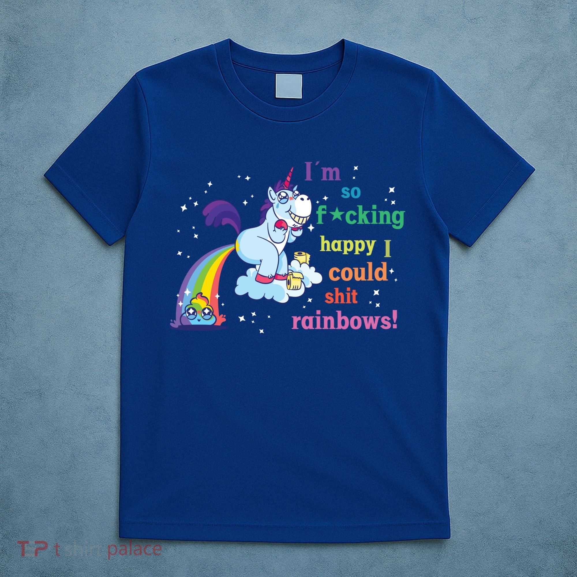 Fabulous Happy Unicorn Farting Rainbow Gift T-Shirt