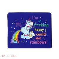 Fabulous Happy Unicorn Farting Rainbow Gift Mousepad thumb 0