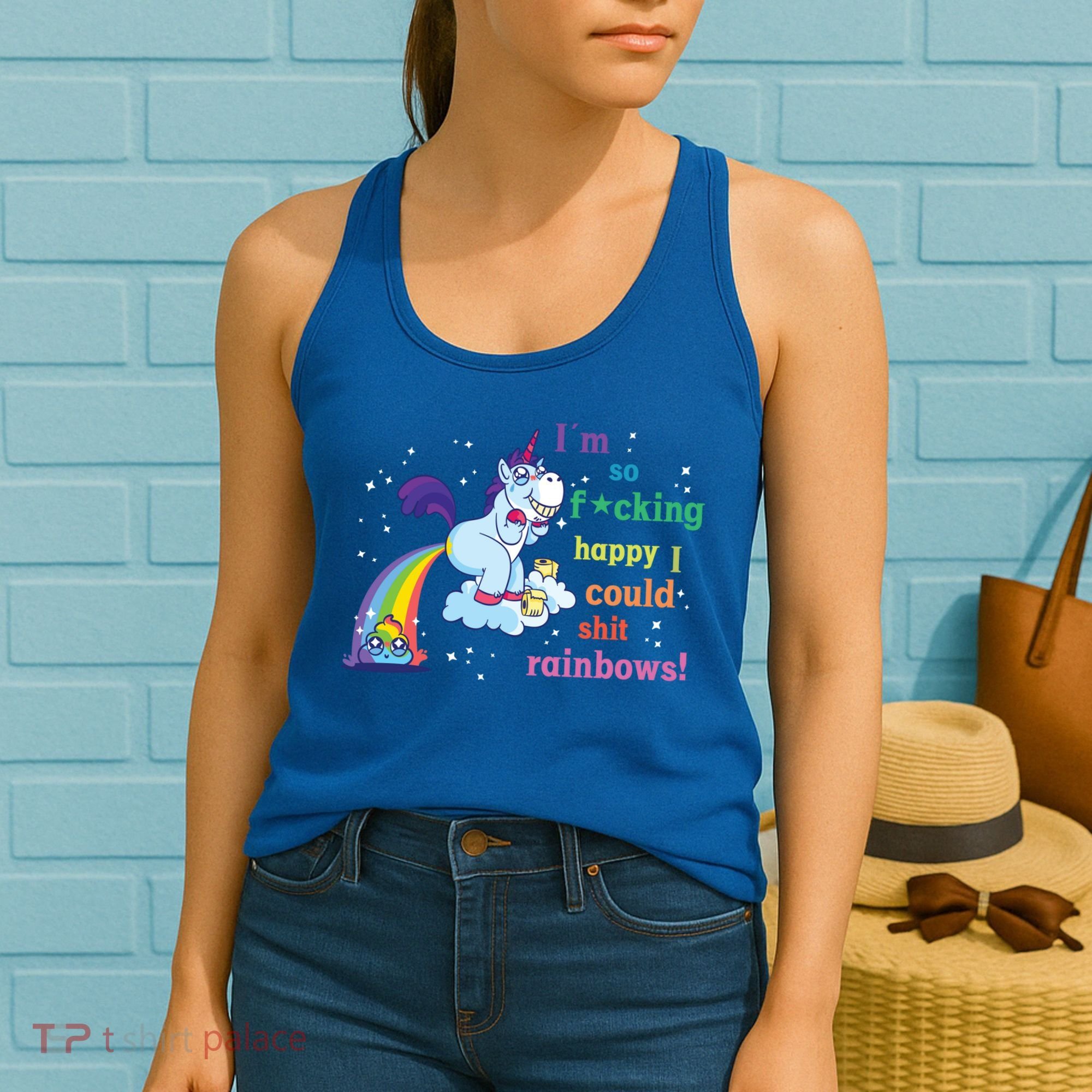 Fabulous Happy Unicorn Farting Rainbow Gift Women's Tank Top