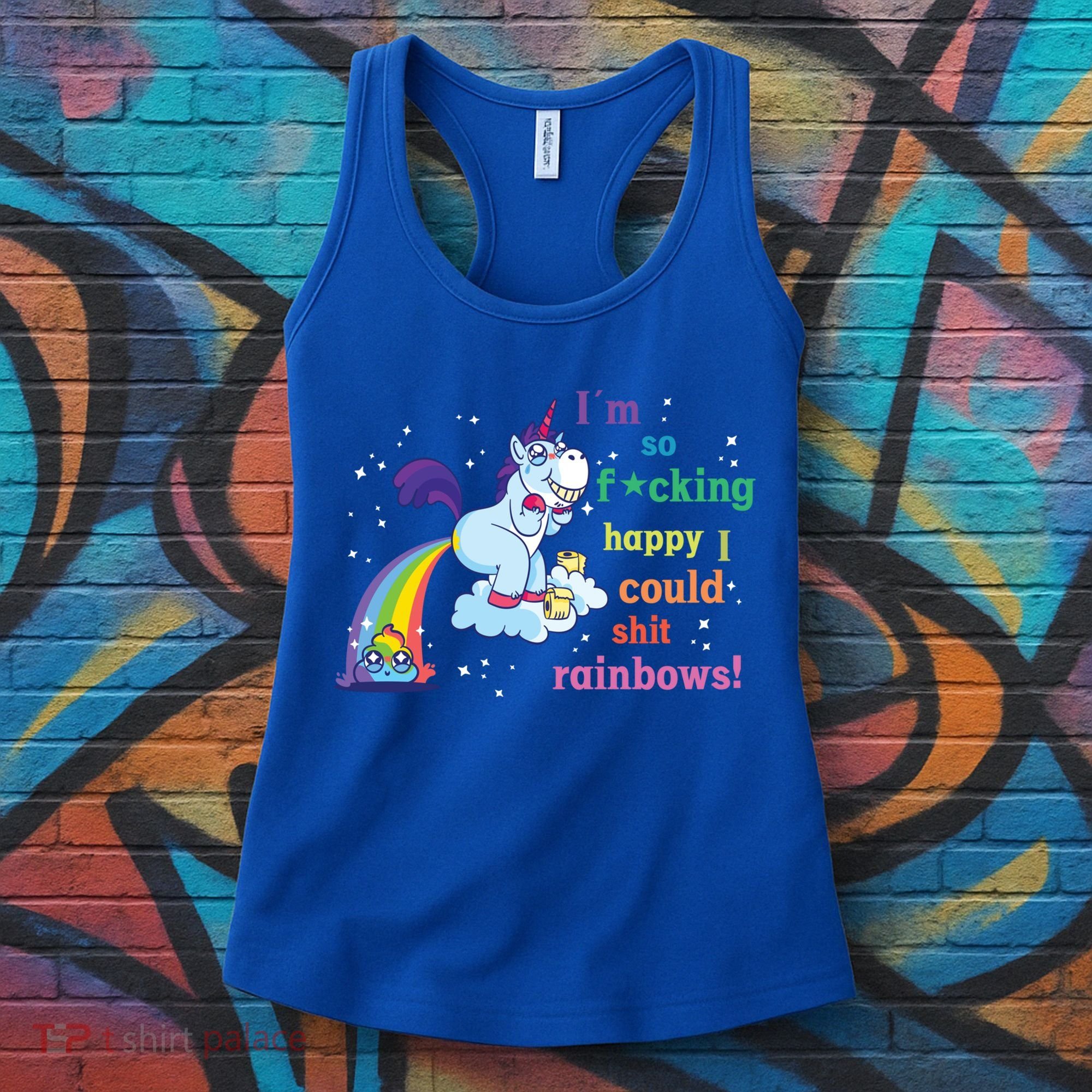Fabulous Happy Unicorn Farting Rainbow Gift Women's Tank Top