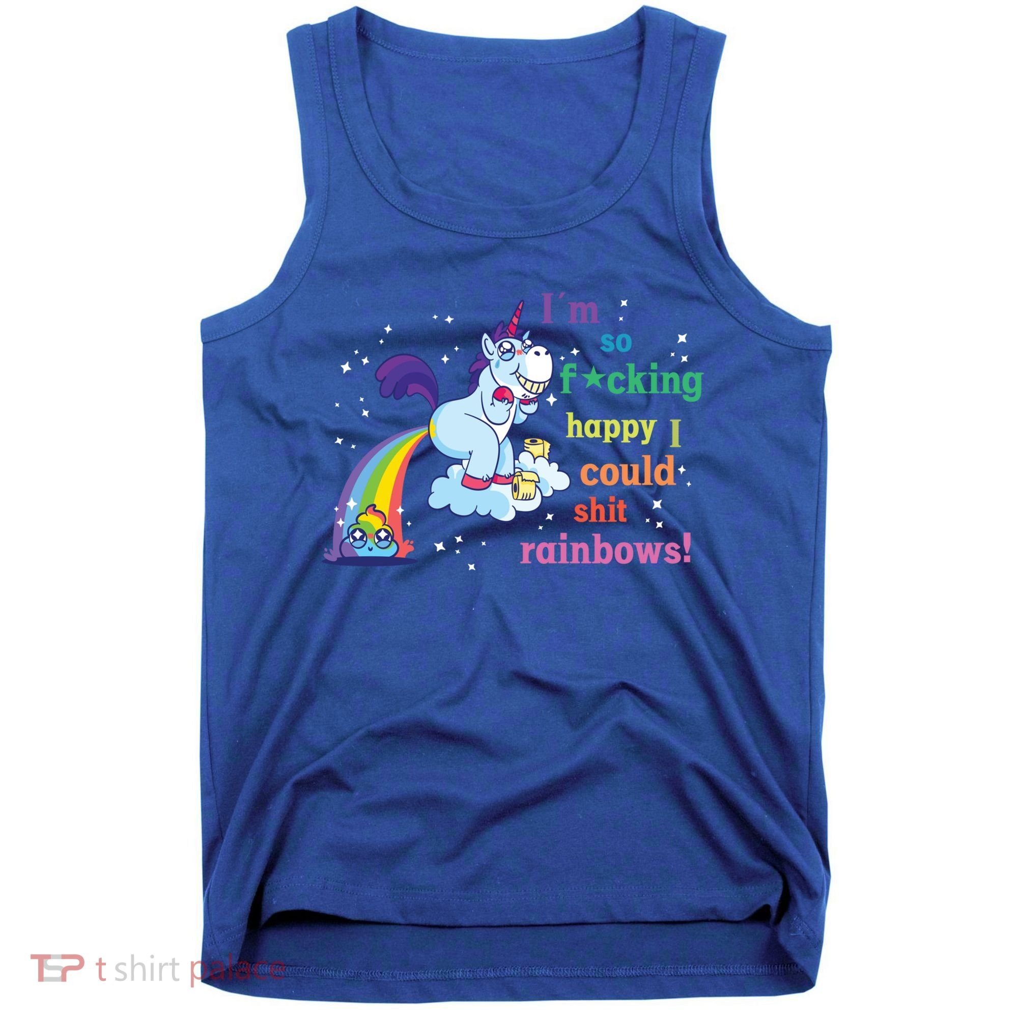 Fabulous Happy Unicorn Farting Rainbow Gift Tank Top