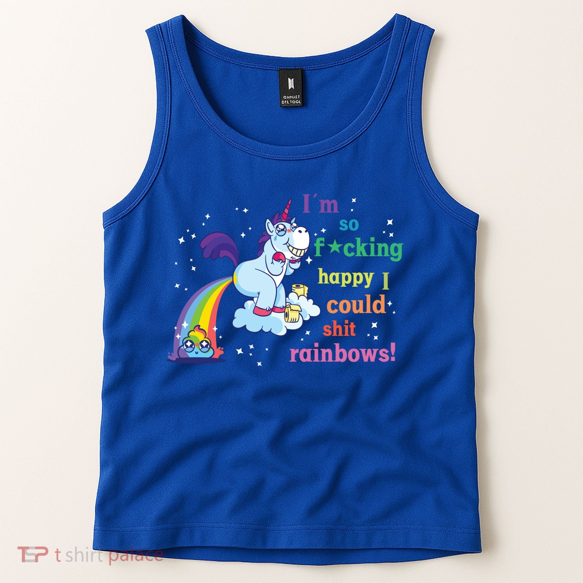 Fabulous Happy Unicorn Farting Rainbow Gift Tank Top