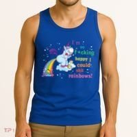 Fabulous Happy Unicorn Farting Rainbow Gift Tank Top thumb 3