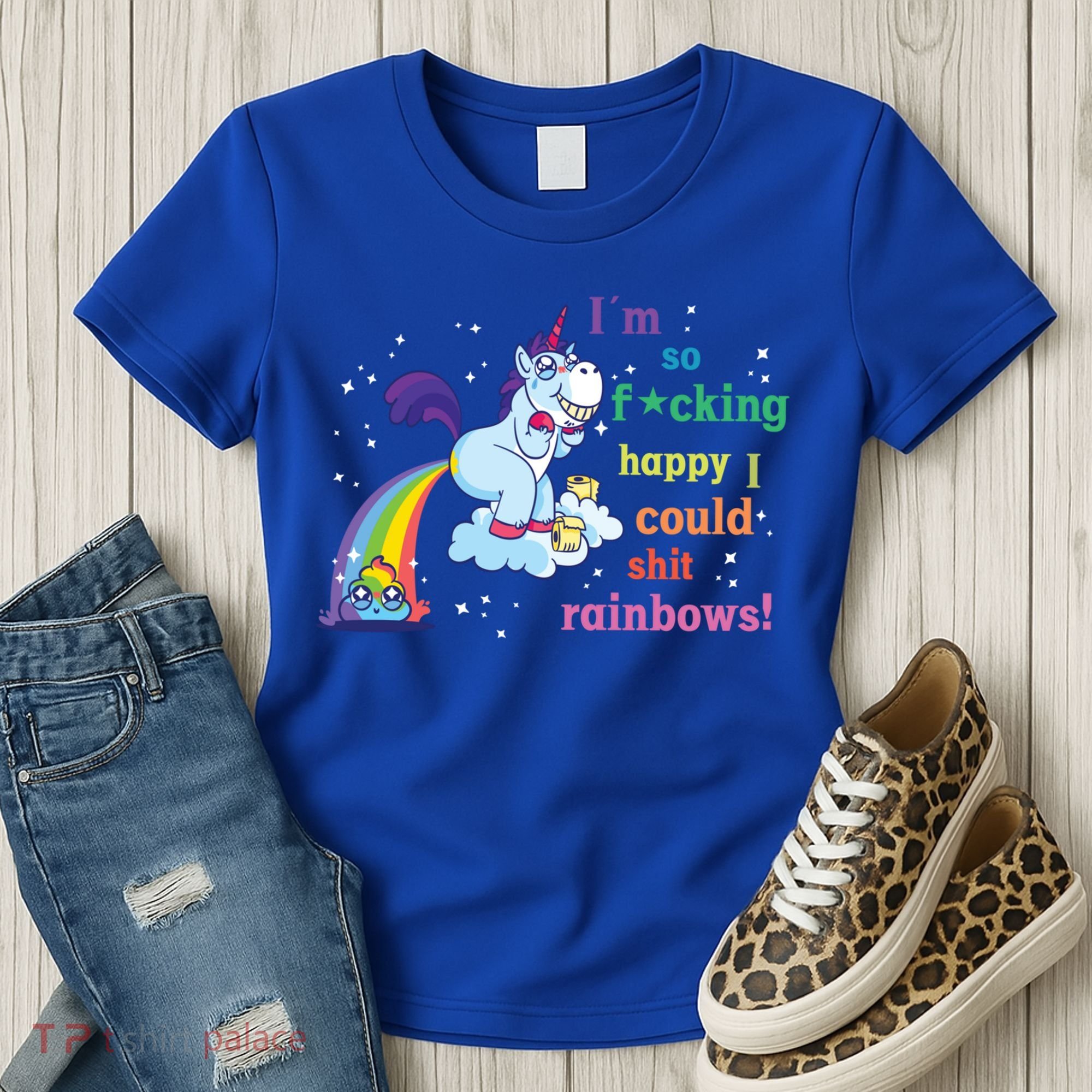 Fabulous Happy Unicorn Farting Rainbow Gift Women's T-Shirt