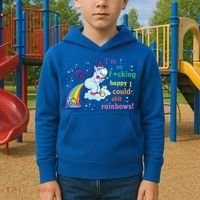 Fabulous Happy Unicorn Farting Rainbow Gift Kids Hoodie thumb 2