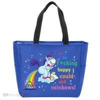 Fabulous Happy Unicorn Farting Rainbow Gift Tote Bag thumb 0