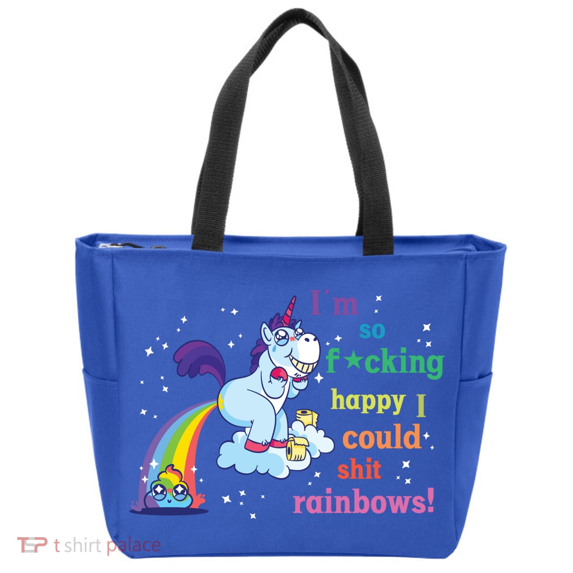 Fabulous Happy Unicorn Farting Rainbow Gift Tote Bag