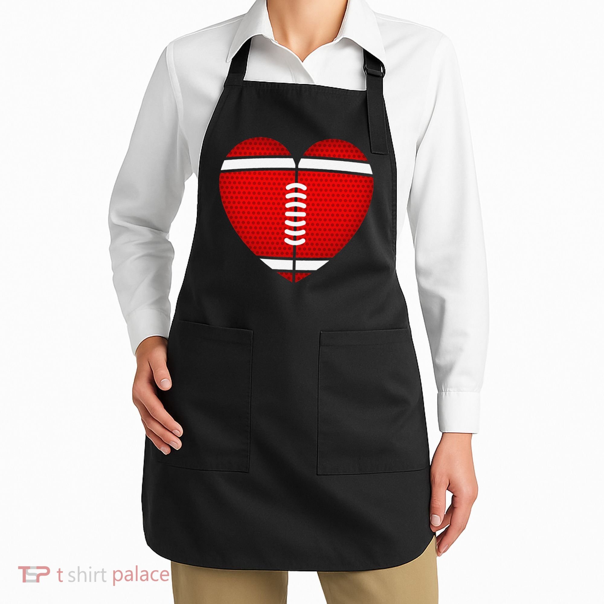 Football Heart Valentine's Day Fors Apron