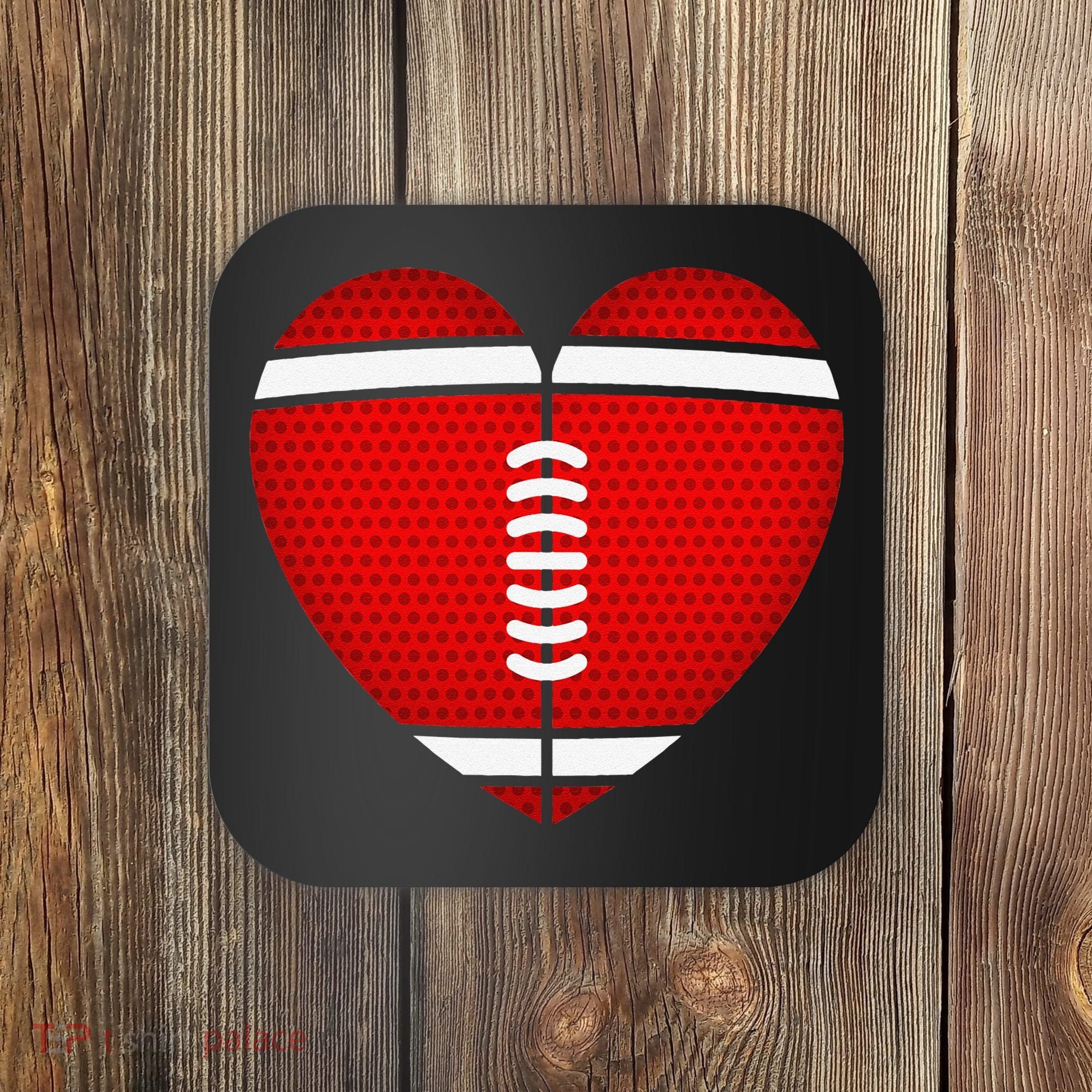 Football Heart Valentine's Day Fors Coaster