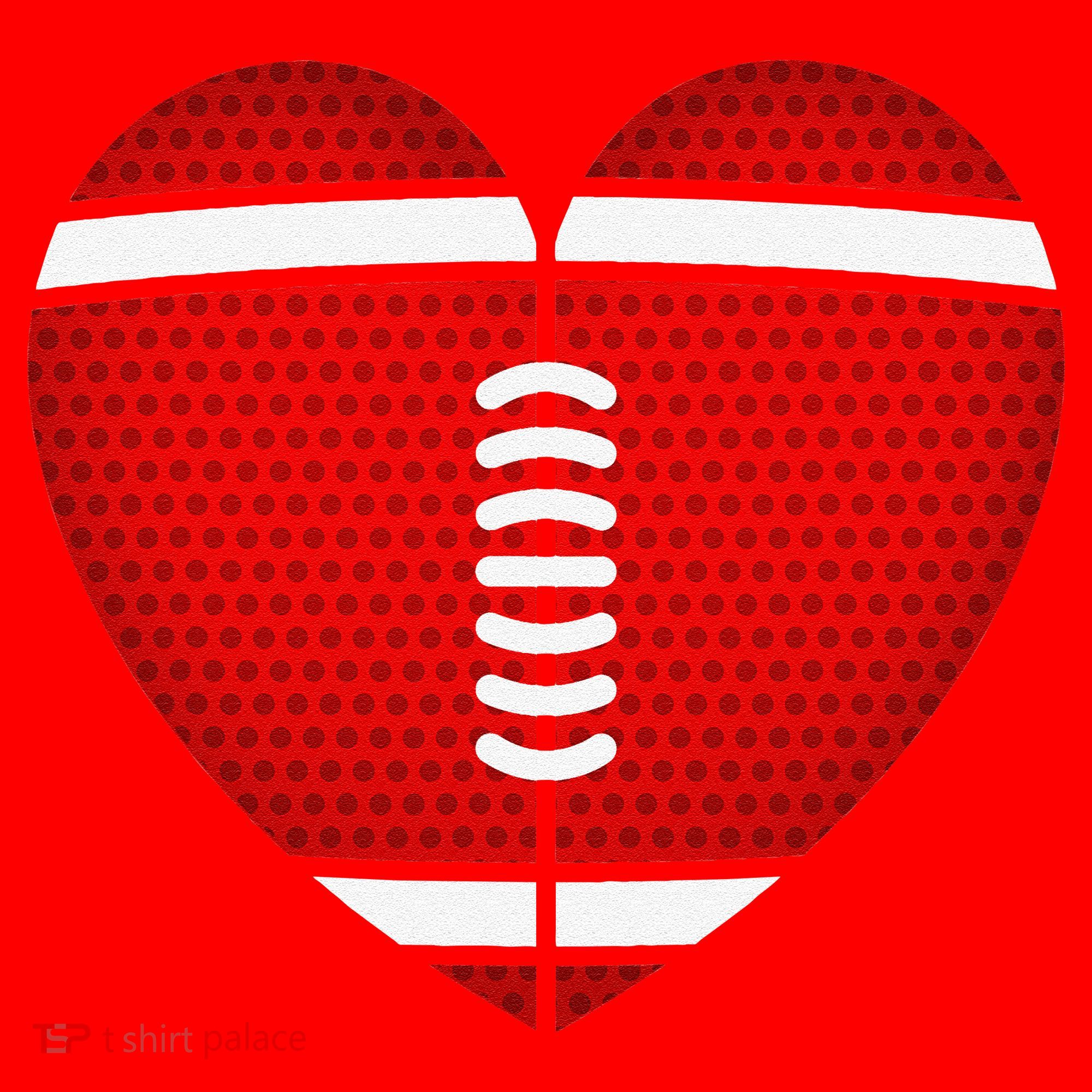 Football Heart Valentine's Day Fors Santa Hat