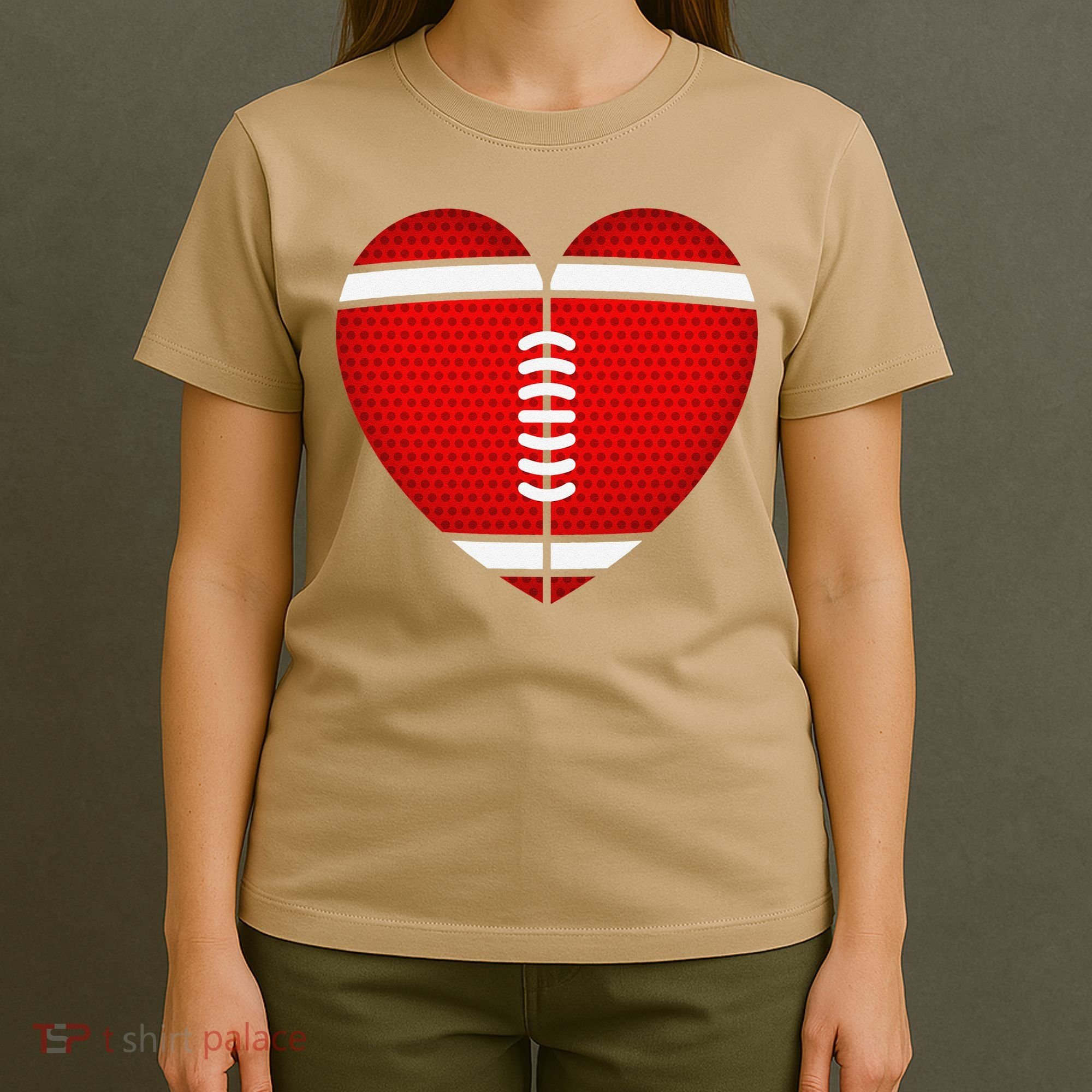 Football Heart Valentine's Day Fors T-Shirt