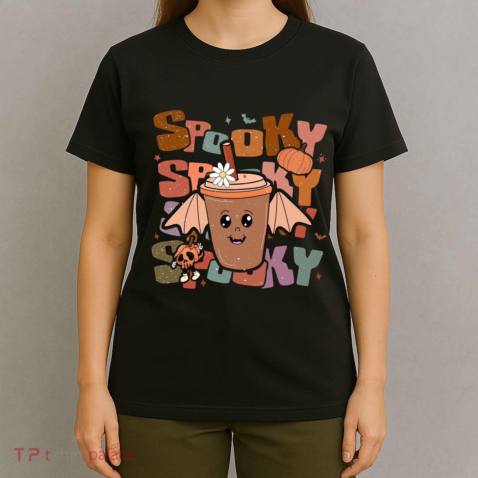 Funny Halloween Vibes Retro Spooky Ghost Boo Spooky Season Gift T-Shirt