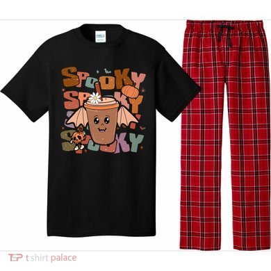Funny Halloween Vibes Retro Spooky Ghost Boo Spooky Season Gift Pajama Set