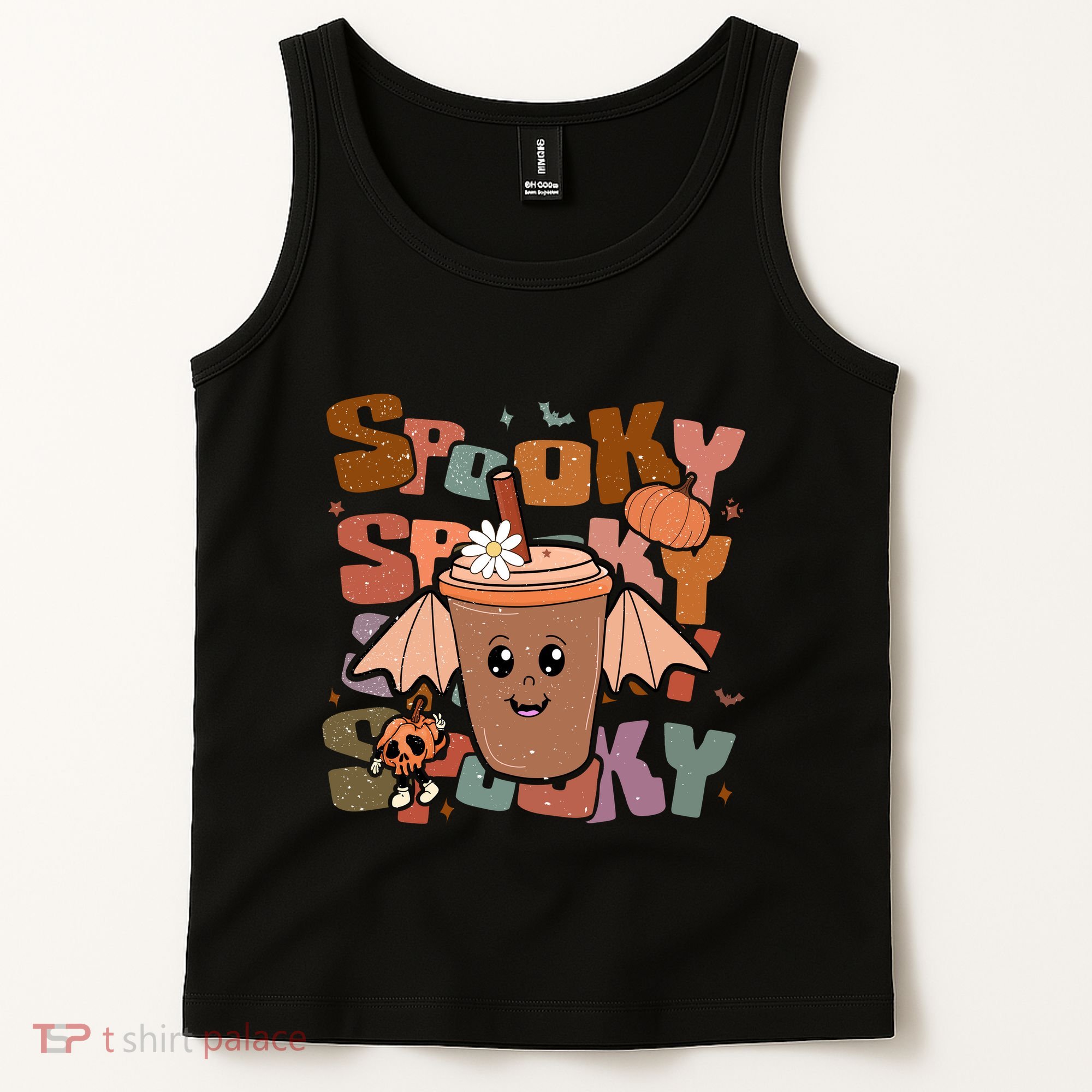 Funny Halloween Vibes Retro Spooky Ghost Boo Spooky Season Gift Tank Top