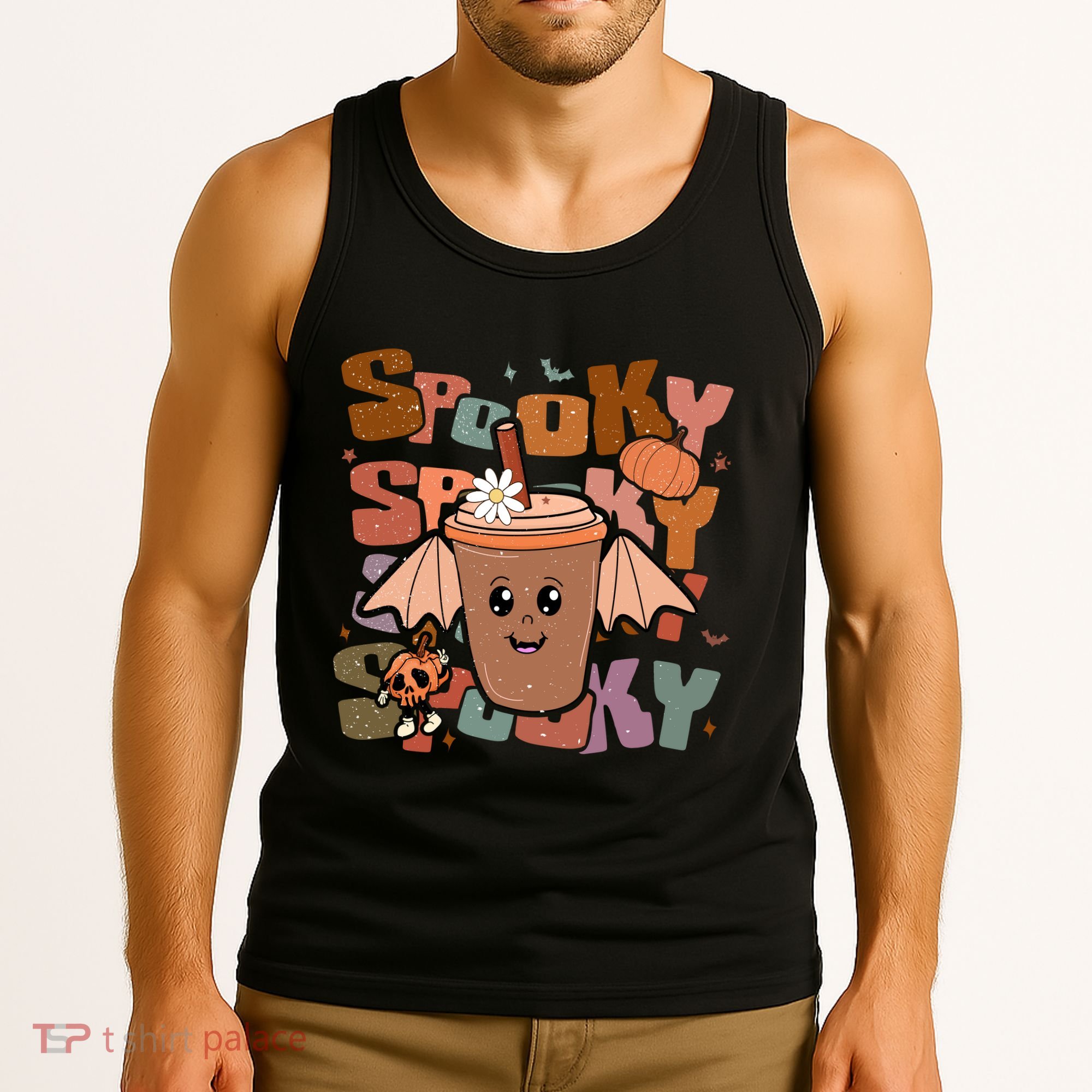 Funny Halloween Vibes Retro Spooky Ghost Boo Spooky Season Gift Tank Top