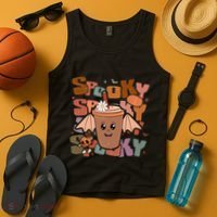 Funny Halloween Vibes Retro Spooky Ghost Boo Spooky Season Gift Tank Top thumb 4