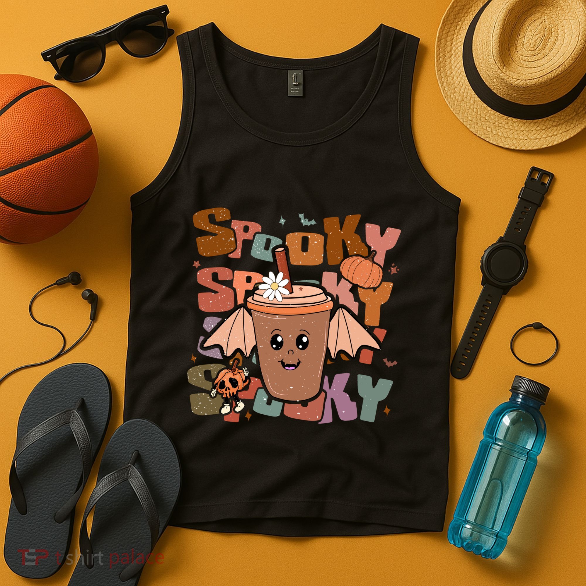 Funny Halloween Vibes Retro Spooky Ghost Boo Spooky Season Gift Tank Top
