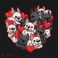 Frenchie Heart Valentines Great Gift Love French Bulldog Gift Meaningful Gift Bucket Hat thumb 4