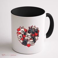 Frenchie Heart Valentines Great Gift Love French Bulldog Gift Meaningful Gift Coffee Mug thumb 1
