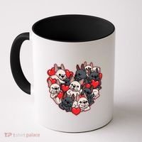Frenchie Heart Valentines Great Gift Love French Bulldog Gift Meaningful Gift Coffee Mug thumb 0