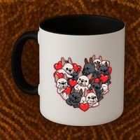 Frenchie Heart Valentines Great Gift Love French Bulldog Gift Meaningful Gift Coffee Mug thumb 2