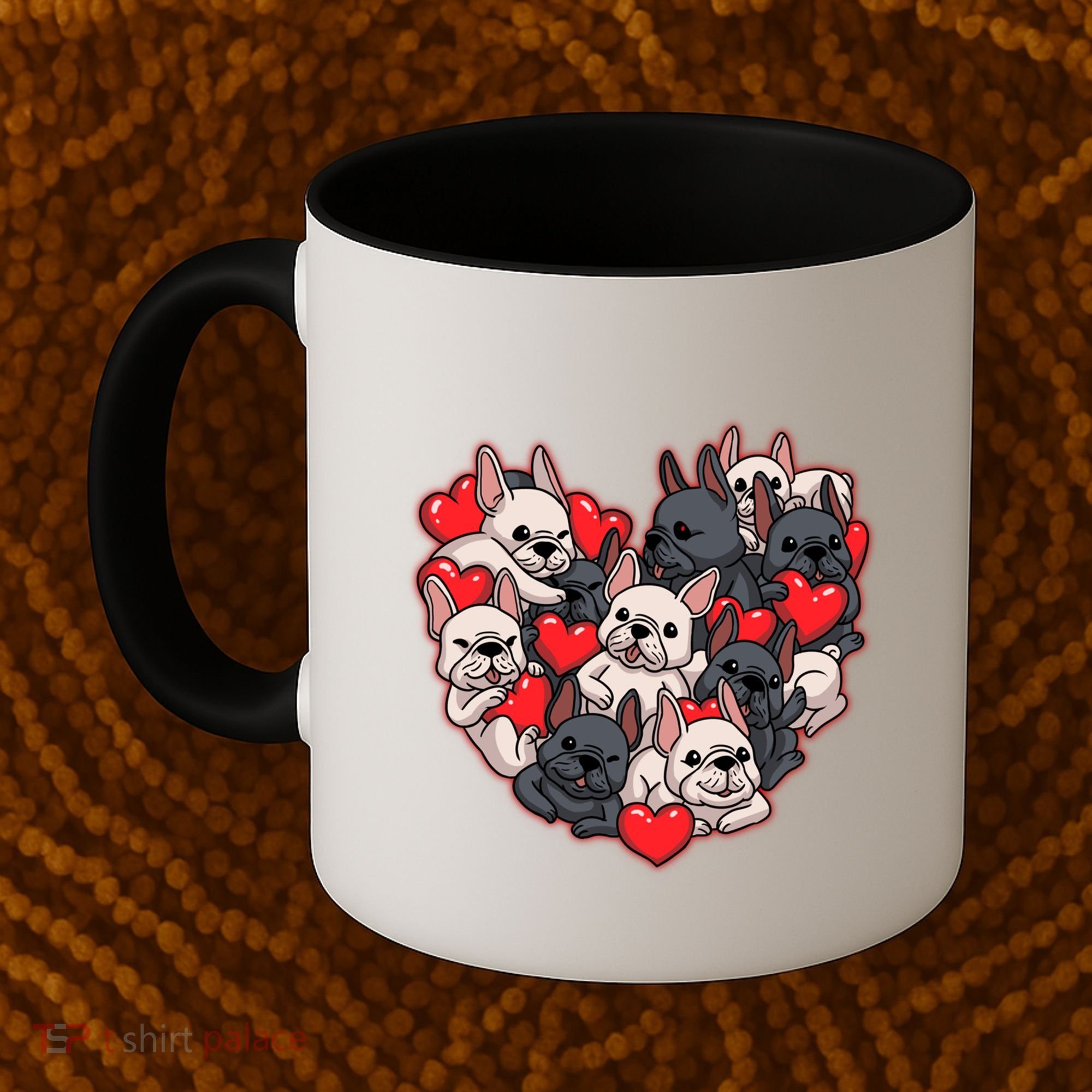 Frenchie Heart Valentines Great Gift Love French Bulldog Gift Meaningful Gift Coffee Mug