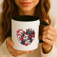 Frenchie Heart Valentines Great Gift Love French Bulldog Gift Meaningful Gift Coffee Mug thumb 3