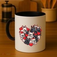 Frenchie Heart Valentines Great Gift Love French Bulldog Gift Meaningful Gift Coffee Mug thumb 4