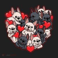 Frenchie Heart Valentines Great Gift Love French Bulldog Gift Meaningful Gift Beanie thumb 2