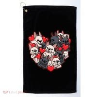 Frenchie Heart Valentines Great Gift Love French Bulldog Gift Meaningful Gift Golf Towel thumb 0