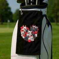 Frenchie Heart Valentines Great Gift Love French Bulldog Gift Meaningful Gift Golf Towel thumb 2
