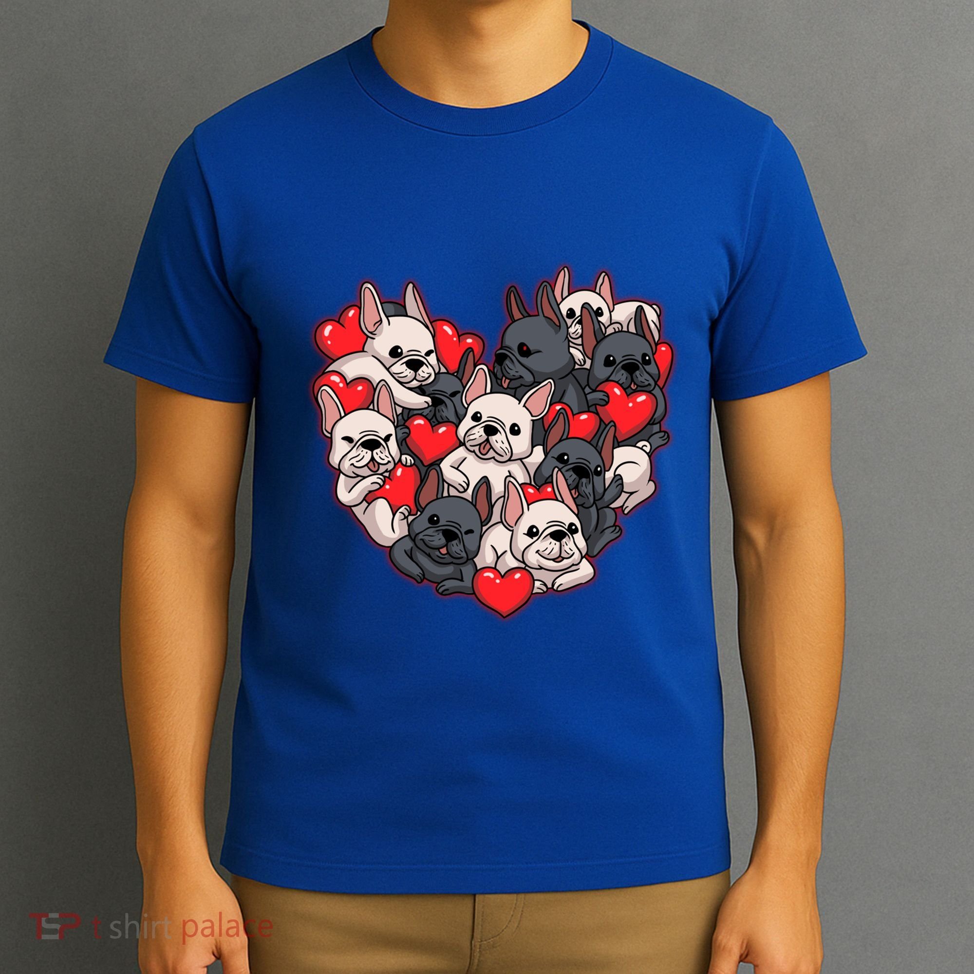 Frenchie Heart Valentines Great Gift Love French Bulldog Gift Meaningful Gift T-Shirt
