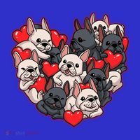 Frenchie Heart Valentines Great Gift Love French Bulldog Gift Meaningful Gift T-Shirt thumb 7