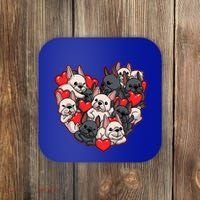 Frenchie Heart Valentines Great Gift Love French Bulldog Gift Meaningful Gift Coaster thumb 0