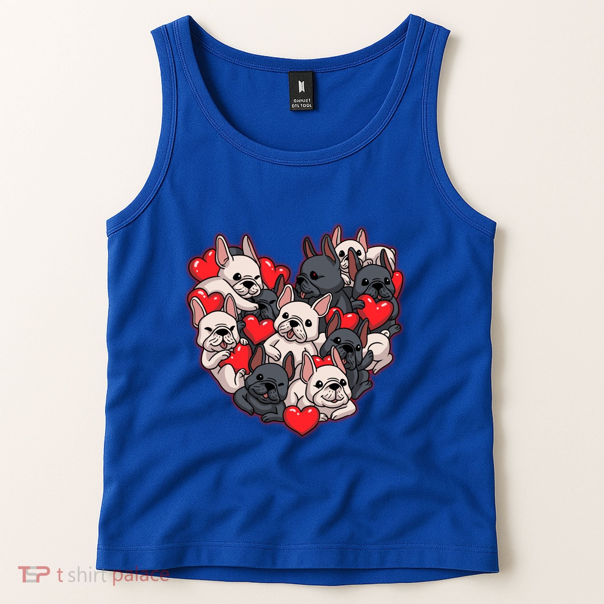Frenchie Heart Valentines Great Gift Love French Bulldog Gift Meaningful Gift Tank Top